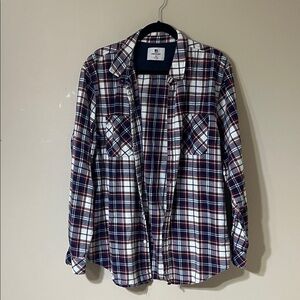 Standard Issue Navy and White Plaid Button-Down Shirt